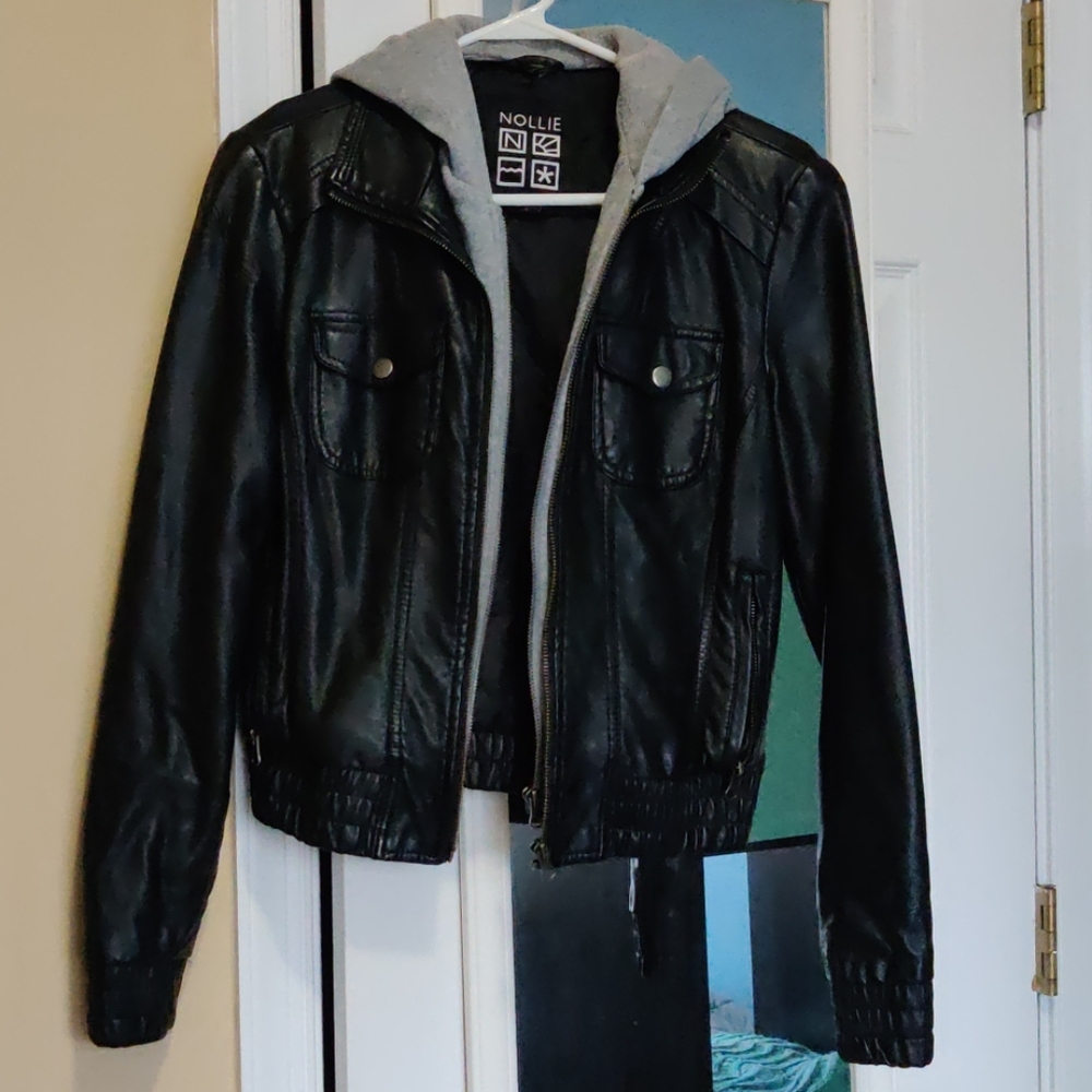 Black leather jacket